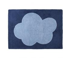 Happy Decor Kids HDK-111 Tappeto Lavabile Big Cloud, Blu Scuro, 120 x 160 cm