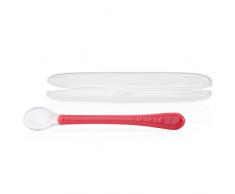 Nuby ID5556PINK - Cucchiaio morbido in silicone con custodia, colore: Rosa