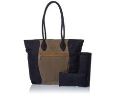 Lässig - Borsa fasciatoio Tote con manici lunghi e fascia centrale in contrasto, provvista di portabiberon termico rimovibile, tasche interne portaoggetti e scomparto per la pappa dei bebè in vasetto, utilizzabile come borsa