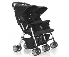 Inglesina Spazio Duo Passeggino Gemellare Newborn, Nero