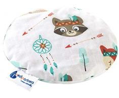 Medi Partners - Cuscino con noccioli di ciliegia per bambini, eco-naturale, con terapia per il freddo, colore: beige