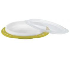NUK Easy Learning piatto da mangiare con coperchio | maniglie antiscivolo | fondo antiscivolo | Senza BPA | Verde