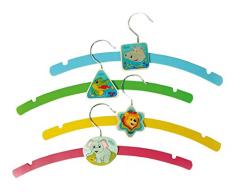 Hess 13360 set di 4 Jungle appendiabiti in legno Baby Toy, 34 cm