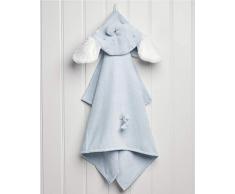 Mamas & Papas 0.364999999999998 - Asciugamano con cappuccio, assorbente, 100% cotone, motivo: elefante blu, 0,36499999998 kg