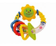 Bieco 41000450 - Sonaglio ad anello per bambini, con sonaglio, anello per dentizione ribaltabile, giocattolo per bambini e neonati a partire da 3M+, multicolore, 60 g