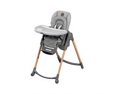 Bébé Confort Minla Seggiolone Pappa, 6 funzioni in 1, 9 Misure Diverse, Reclinabile con cuscino riduttore, sdraietta, sgabello e rialza sedia, per bambini 0-7 anni, colore Essential Grey