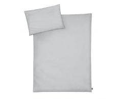 Julius Zöllner 8710148536 - Biancheria da letto per bambini, 100 x 135 + 40 x 60 cm, Made in Germany, grigio piqué