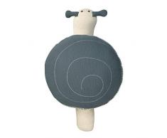 LÄSSIG Cuscino Cuscino da Seduta Lumaca Camera dei Bambini Maglieria in Cotone Biologico Grande/ Garden Explorer Snail blu