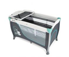 Hauck Sleep N Play Center II Lettino da Viaggio, 7 Pezzi, Neonato fino a 15 kg, Altezza Regolabile con Apertura, Fasciatoio, Ruote, Materasso, Borsa di Trasporto, Tasca Pieghevole, Forest Fun