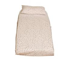 Ti TIN Set Per Lettino (Lenzuolo con Angoli, Lenzuolo, Federa) Popeline 100% Cotone | Set di 3 Lenzuola Stampa Stelle Grigio, 60x120 cm