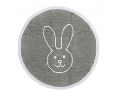 Happy Decor Kids HDK-245 Tappeto Lavabile Round Bunny, Grigio-Bianco 140 cm