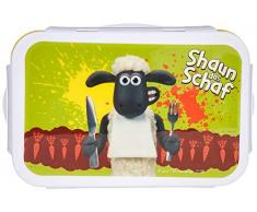 GEDA LABELS 13416 Shaun the Sheep, Contenitore per il pranzo con 4 chiusure a clip, 16 x 10,5 x 6,5 cm, Multicolore