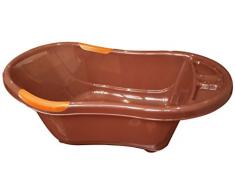 dBb Remond, Vasca per il bagnetto, con tappo di scarico e manici antiscivolo, Marrone (Marron translucide)