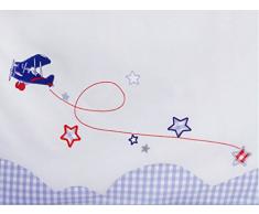 Laura Ashley - Copertina in pile, 100 x 40 cm, Blu (Blue-white)