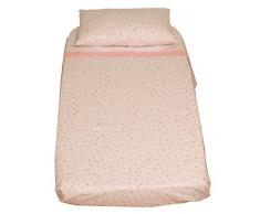 Ti TIN Set Per Lettino (Lenzuolo con Angoli, Lenzuolo, Federa) Popeline 100% Cotone | Set di 3 Lenzuola Stampa Stelle Rosa, 60x120 cm