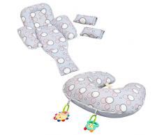 ClevaMama ClevaCushion Cuscino Allattamento Antisoffoco Neonato, Riduttore Passeggino, Grigio