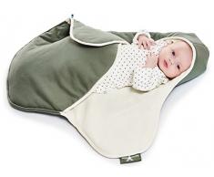 Wallaboo Copertina Neonati Coco, 100% Cotone, Provvista di Cappuccio, Pratica e Morbida, universale per ovetto, seggiolino auto, p.es. per Maxi-Cosi, Römer, per passeggino, buggy o lettino, per Neonati da 0 a 9 mesi, 90 x 70 cm, Colore: Verde