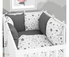 Elfique - Set di 6 cuscini completi di federe per lettino da neonati, 70 x 140 cm