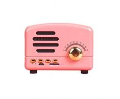 Local Makes A Comeback - Altoparlante Bluetooth retrò, radio intelligente wireless, basso, scheda audio, mini regalo creativo, rosa