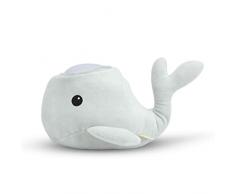Teeny & Tiny TS8WHMG Peluche a Forma di Balena con Luce Notturna, Gioco Neonati e Bambini, a LED, a Batteria - 200 g, Grigio