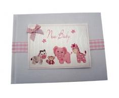 White Cotton Cards - Album portafoto New Baby, piccolo, colore: Rosa