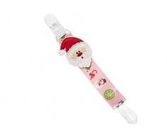 Lulabi Babbo Natale, Aggancia Succhietto con Porta Ciuccio Universale, Rosso