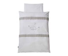 Easy Baby, Biancheria per lettino con ricamo pregiato, 80/80 + 35/40 cm, Bianco (weiß)