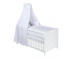 Julius Zöllner 5706316155 - Set pezzi, con applicazione, incl. Paracolpi, baldacchino e biancheria da letto stella all ora, 100/135 cm + 40/60 cm, Bianco