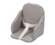Tinéo - Cuscino per sedia in PVC, con cinghie, colore: Grigio