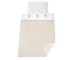 Schardt 135130000 3/710 - Lenzuola (copripiumino + federa) con elefanti, colore: Beige
