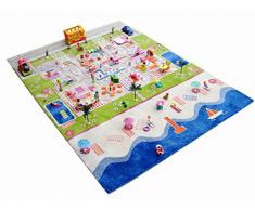 Little Helper 121MD035TR134180 - Tappeto da gioco per bambini, ipoallergenico, in 3D, 134 x 180 cm, con mare turchese