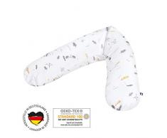 Julius Zöllner4660010100 - Cuscino per allattamento, cuscino per gravidanza, particolarmente comodo e avvolgente, circa 180 cm, Sweet Forest, colore: Bianco