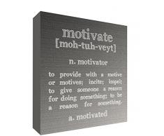 Feel Good Art High Gloss sottobicchiere in moderno design tipografico per l ufficio o casa dalla collezione motivation (toni neutri), Grey Tones, 51 x 51 cm