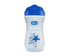Chicco Glowing Cup Bicchiere Antigoccia Bambini 266 ml, Blu, Confezione da 1