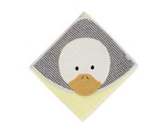 Sterntaler Telo da bagno con fantasia Edda La Paperella, Età: Per neonati, 80 x 80 cm, Giallo