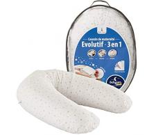 Babysom - Cuscino per la gravidanza maternità e allattamento | Per Neonato - Multifunzione 3 in 1 - Sfoderabile e Lavabile - Fantasia a Stelle Beige - Forma U - Garanzia 2 anni