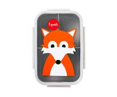 Porta Pranzo Bento 3 Sprouts - Contenitore alimentare ermetico, 3 scomparti, Volpe