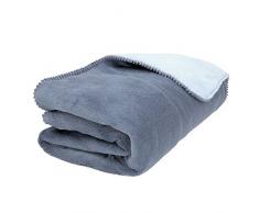 Noukies BB15011.07 Groloudoux Mix & Match Coperta, Blu/Grigio, 100 x 140 cm