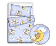 Bambini Letto Set Federa Cuscino + Copripiumino 2PC Adatto A Lettino Culla - Scala Blu