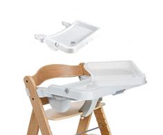 Hauck Vassoio Seggiolone Alpha Tray - Adatto per Seggiolone Pappa Alpha Plus e Beta Plus - Vassoio Hauck Seggiolone Regolabile in Profondità, Rimovibile - Bordo Rialzato e Portabicchiere - Bianco