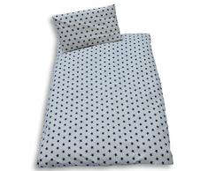 Ideenreich 2152 - Biancheria per lettino, 100 x 135 cm/40 x 60 cm, motivo con stelline blu