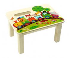 Hess Giocattoli di legno 30289 Poggiapiedi in legno, Ferrovia, circa 34 x 25 x 19 cm, Multicolore