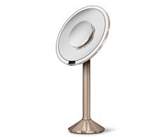 simplehuman, specchio con sensore pro, acciaio inox oro rosa