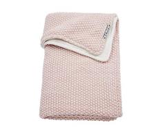 Meyco - Copertina invernale da bambini in velluto e maglia grossa, 75 x 100 cm, colore: rosa