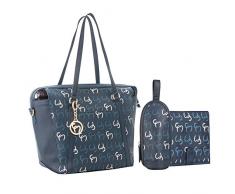 Clevamama 7601 Borsa Fasciatoio Hannah Tote, Blu Navy