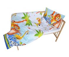 cosing 332 – 019 – 174 Set di biancheria da letto di cotone 2 pezzi bambino – Madagascar, Multicolore