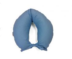 Merrymama - Cuscino allattamento + fodera con lacci/cm 130 (imbottito in pula di farro bio) - Azzurro