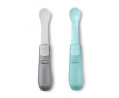 Skip Hop - Confezione da 2 cucchiai da viaggio, facili da piegare, 30 g, colore: grigio e foglia di tè