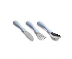 Herobility HEC-TRMG0301 - Posate per bambini, colore: Grigio