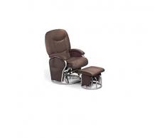 Hauck Metall-Glider Recline Poltrone Allattamento e per Relax, con Sgabello e Bracciuoli, Funzione di Dondolamento, Tasche Laterali, Girevole, Regolabile e Imbottito, Similpelle, Marrone